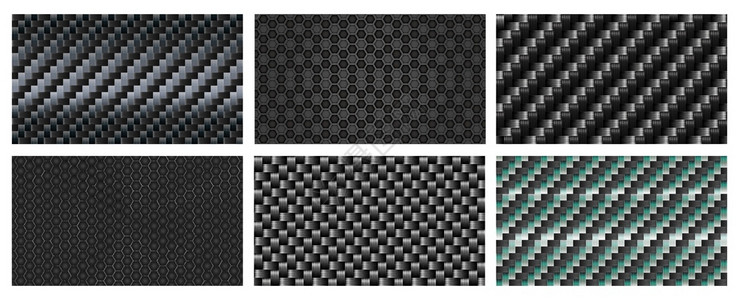 轻巧无缝碳纤维纹理黑色金属纤维模式矢量图设计图片