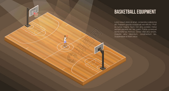 篮球模板竞技篮球场插画