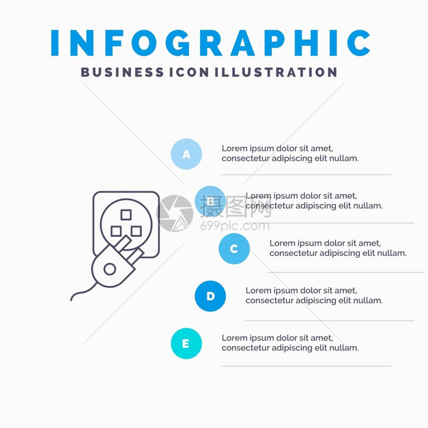 充电线标带有5个步骤演示背景图图片