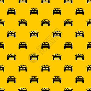 黄色汽车模式重复矢量图背景图片