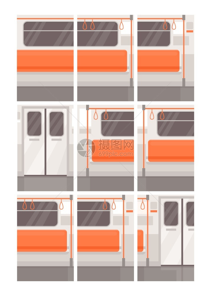 地铁内空部分半平板矢量插图图片