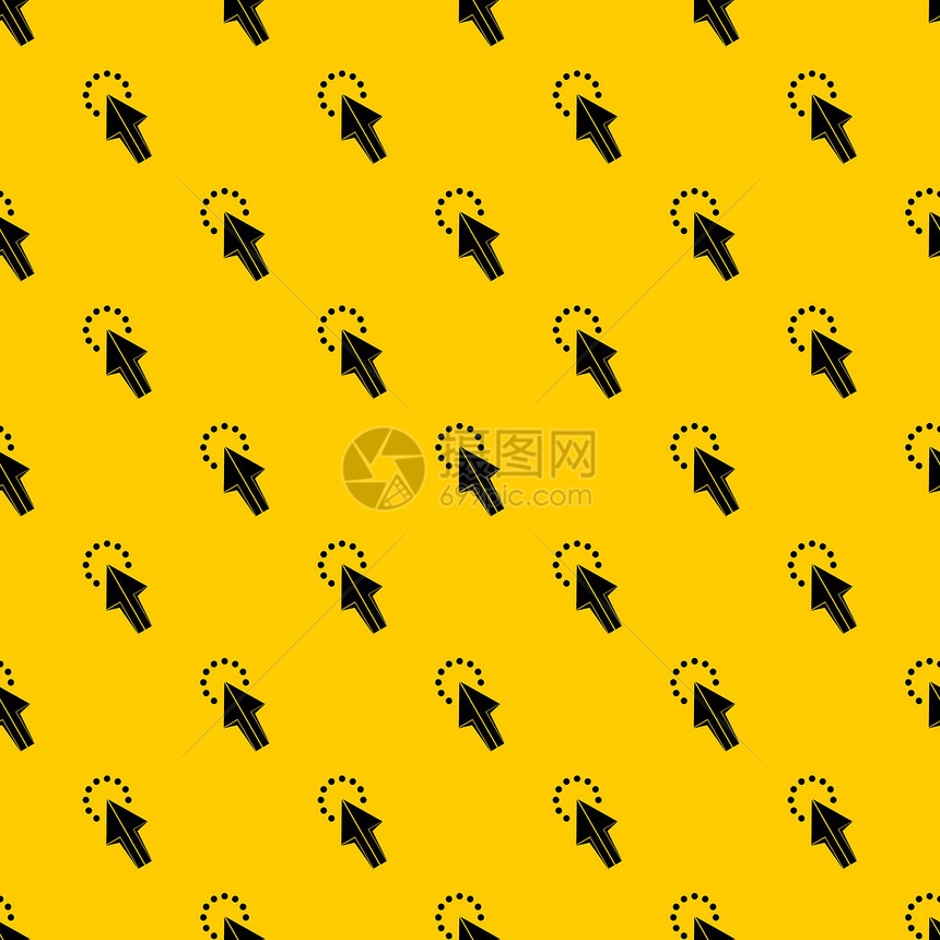 单击无缝矢量重复几何黄色以进行任设计单击模式矢量图片
