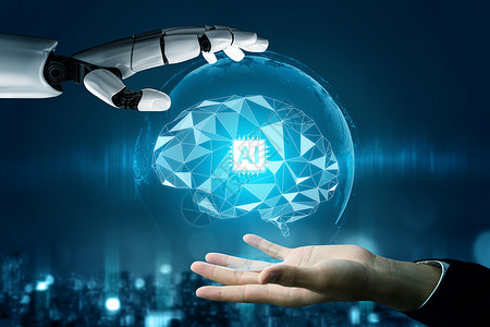 3d使未来机器人技术开发工智能和机器学习概念成为未来机器人技术开发3d为人类未来生命进行全球机器人生物科学研究背景高清图片素材