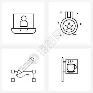 由4个现代账号控制笔记本奖图片矢量说明组成的个现代账号图片背景图片