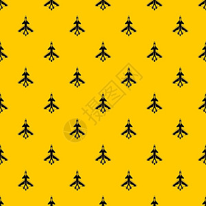 军事战斗机喷气式无缝矢量重复几何黄色用于任设计军事战斗机喷气式矢量图片