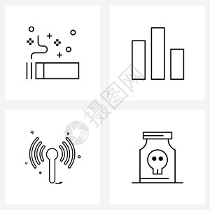 4个现代区域符号互联网条形图妻子瓶式矢量插图的4个现代区域符号瓶式矢量背景图片