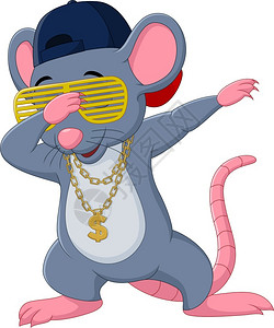 老鼠戴着太阳眼镜帽子和金项链图片