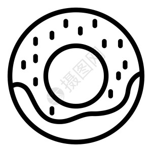 甜圈图标在白色背景上孤立的Web设计的大纲甜圈矢量图标甜圈大纲样式图片