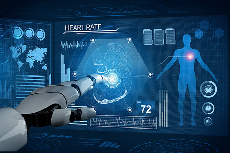 3d使医疗人工智能机器在未来医院工作病人和生物医学技术概念的未来假肢保健背景图片