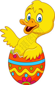 黄色鸭子从蛋里出来小鸭子设计图片