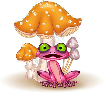 卡通蘑菇和青蛙图片