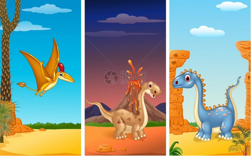 三个恐龙图片