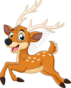 奔跑的小鹿卡通可爱的鹿插画