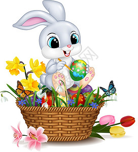 复活节卡通可爱的兔子高清图片
