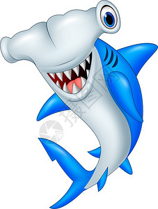 卡通锤头鲨鱼背景图片