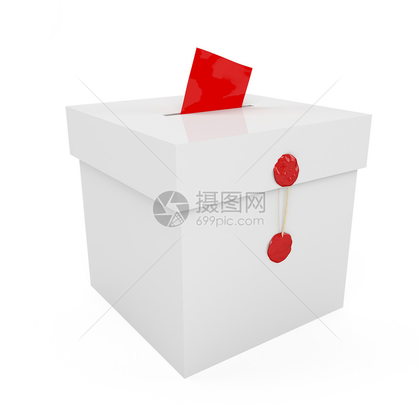 以加插入纸张的蜡盒密封选票箱图片