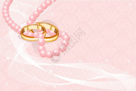 结婚珠宝粉红色的结婚戒指插画