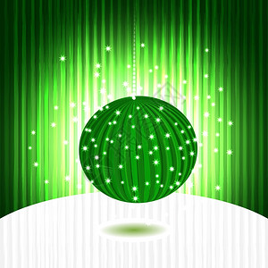 eps10带条纹和恒星背景的矢量绿色闪亮球背景图片