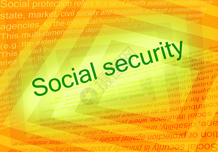 社会保障案文和关于社会保障案文的橙色背景图片