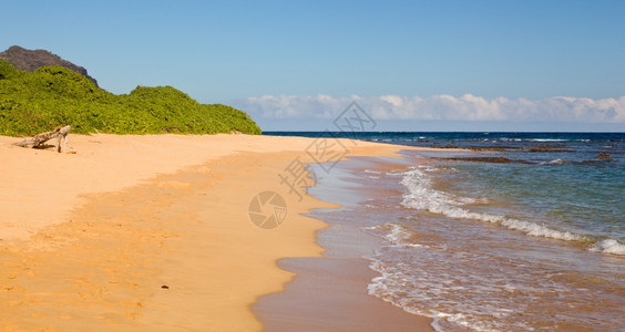 Kaui南岸Pop附近的mahlep海滩背景图片
