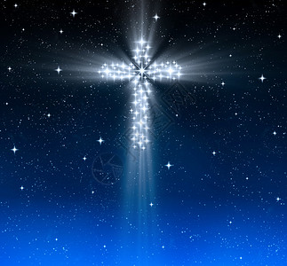 星空中的十字架图片