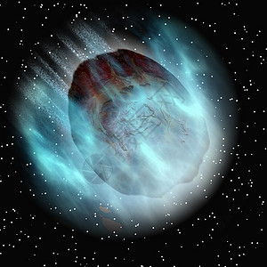 小行星彗或在大气层和恒背景中碰撞图片