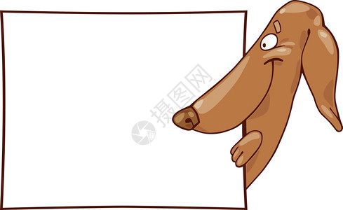 Dachsund狗和卡插图背景图片