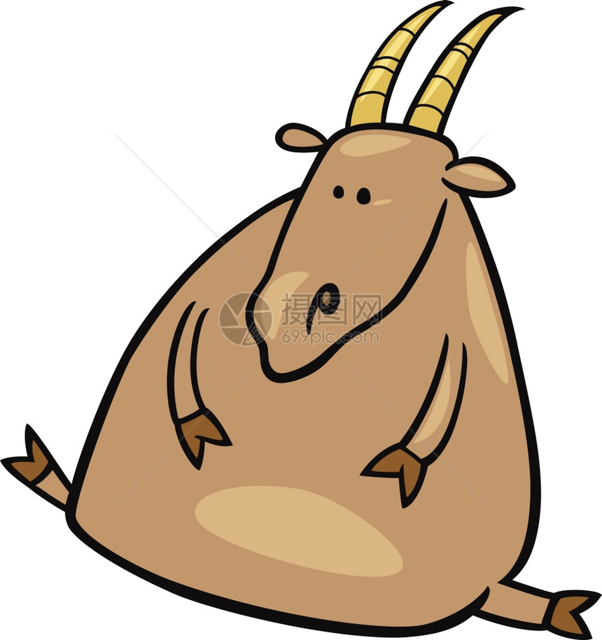 山角骆驼黄沙迪亚标志的漫画插图图片