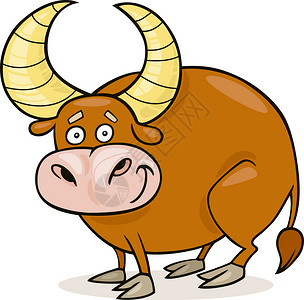 卡通公牛zodiactrus的漫画插图背景