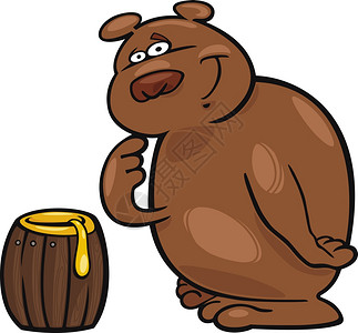 熊和蜂蜜的漫画插图图片