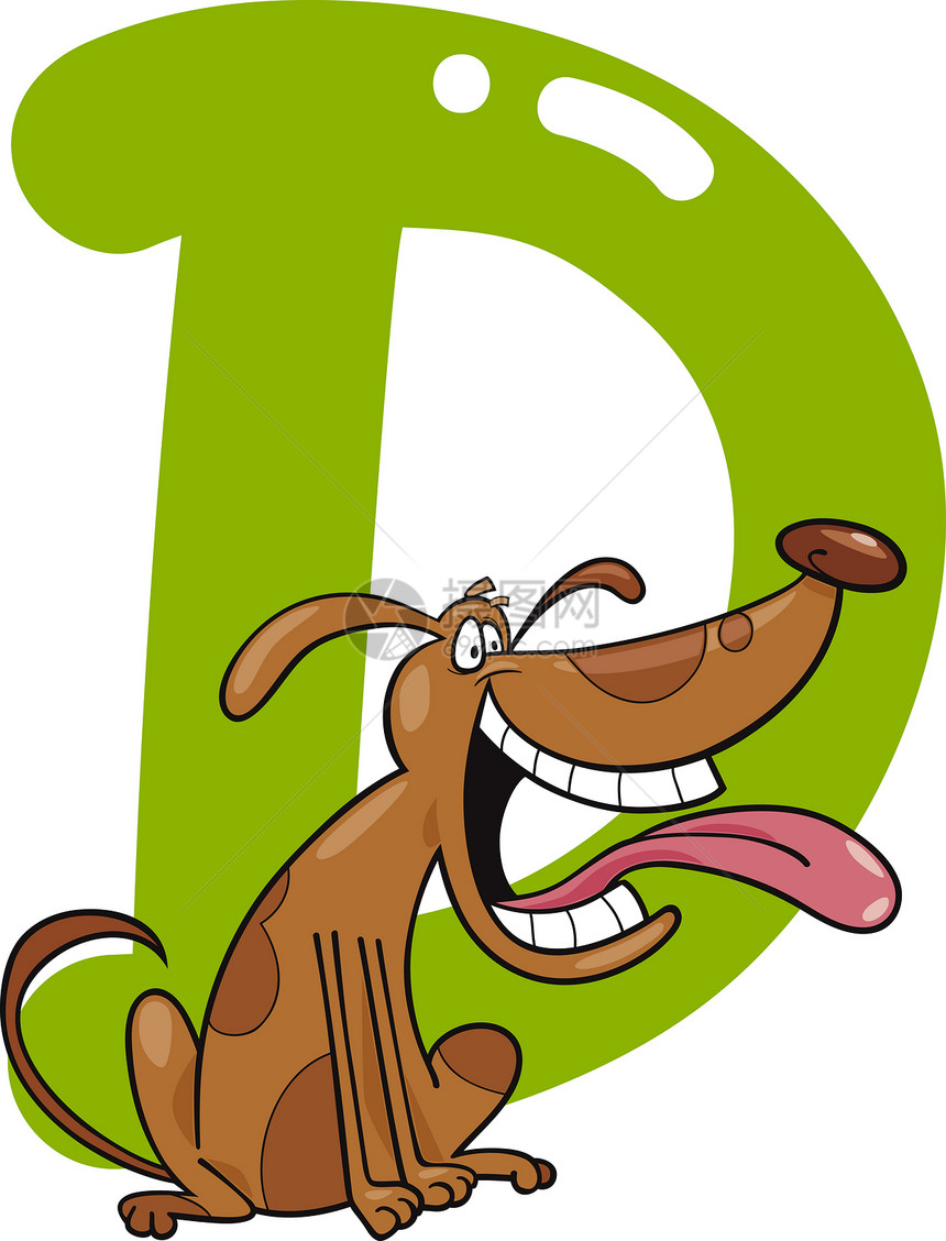 狗用漫画插图d字母图片