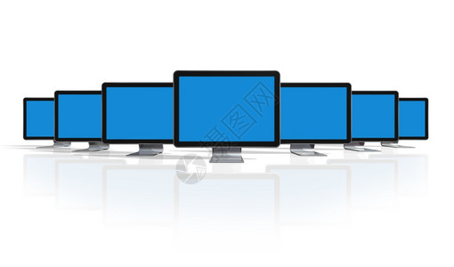 许多3D电视计算机屏幕白色上隔离的电脑屏幕3D电视屏幕图片
