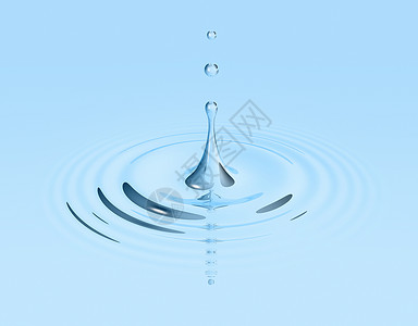 3D插图d水滴和波纹图片