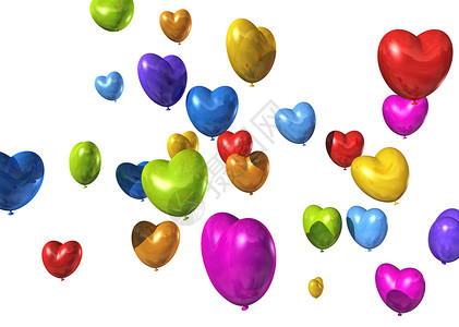 白色的彩心形气球valenti白的彩色心形气球白的彩色心形气球图片