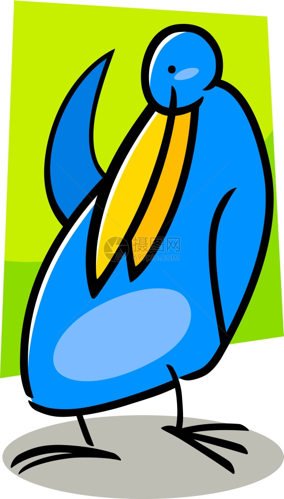 可爱蓝鸟的漫画涂鸦插图图片