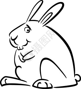 彩色书中可爱兔子的漫画图图片