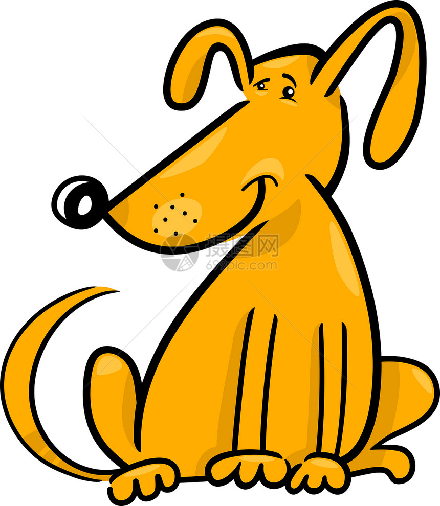 可爱黄狗或小的漫画图图片
