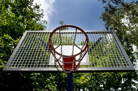 夏日户外的篮球圈图片