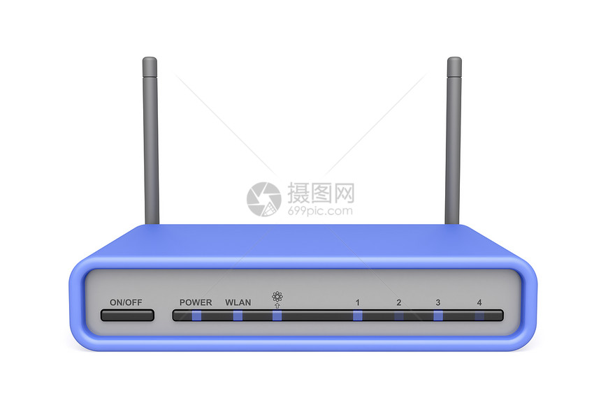 白色背景上的无线路由器图片