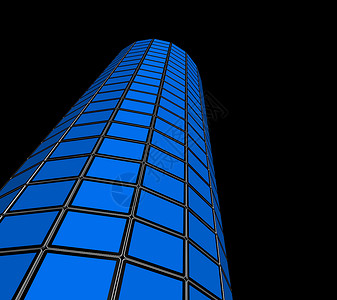 蓝色的建筑体图片3d视频墙平面电视屏幕塔在黑色上隔离有2条剪切路径全球场景剪切路径和以放置设计或图片视频墙平面电屏幕塔背景