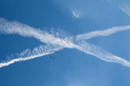 飞机在天空中飞过的横纹图片