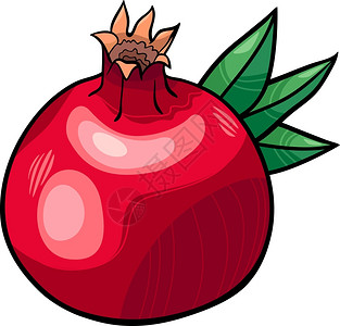 石榴水果食品物漫画插图背景图片