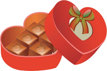 爱心红色盒子巧克力卡通矢量设计元素图片