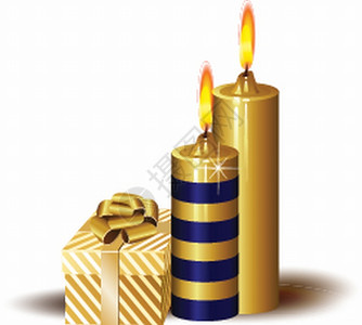 蜡烛和礼品盒图片