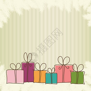 圣诞装束的美女礼品盒背景设计图片