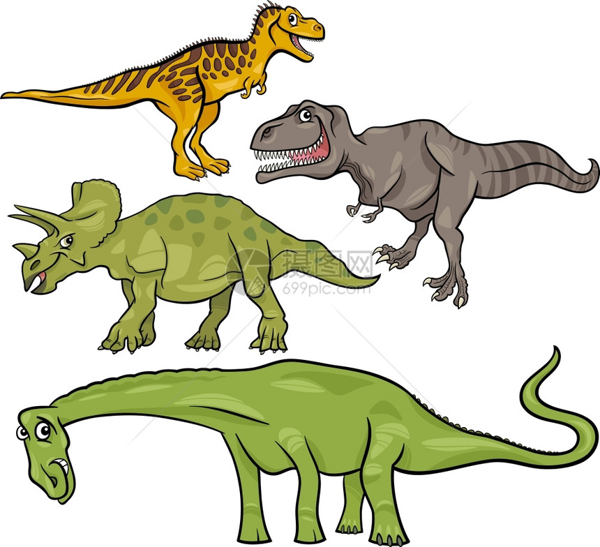 恐龙史前爬行动物插图图片