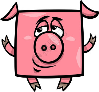 滑稽的平猪品漫画插图图片