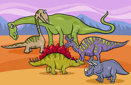 磷灰石卡通可爱恐龙插画