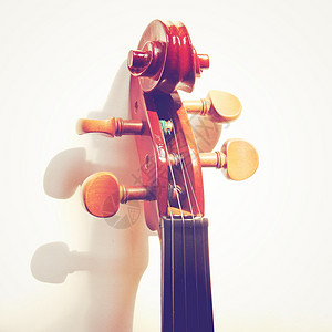 小提琴头带有反转过滤效果的详细节图片