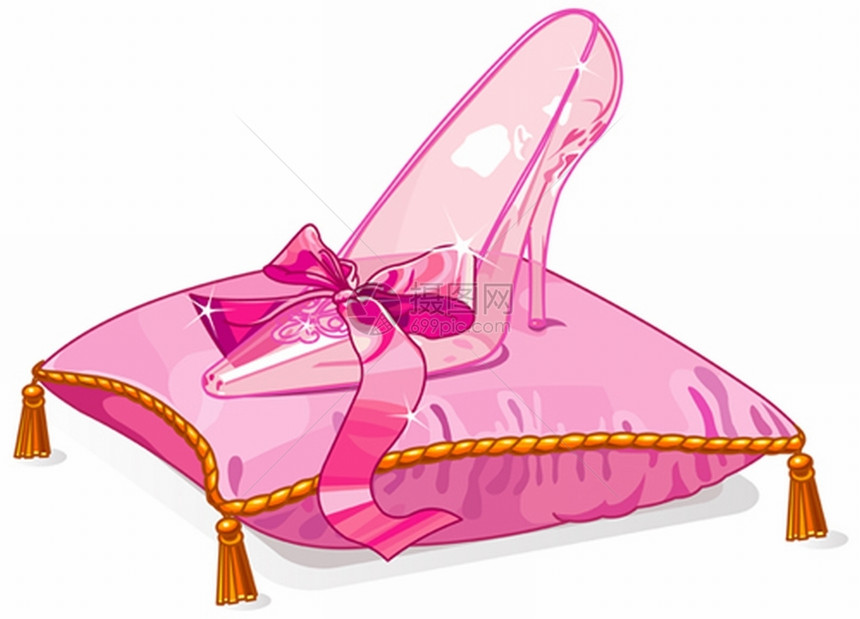 粉红色枕头上的拖鞋图片